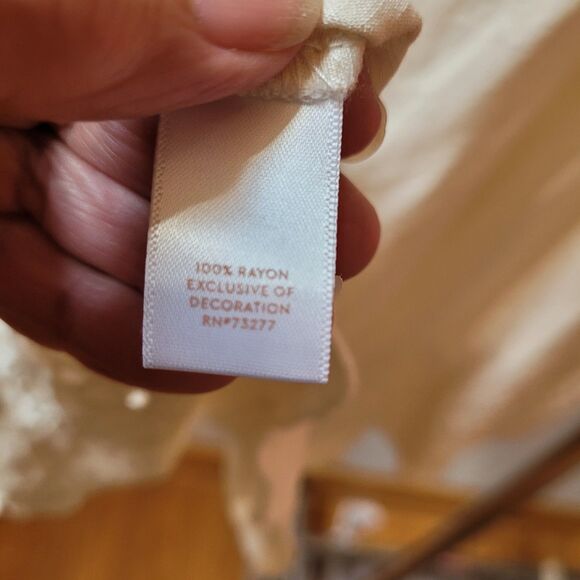 Lc Lauren Conrad Boho Ivory Lace Keyhole Tie Trim Top Wmns Sz L - Picture 10 of 11